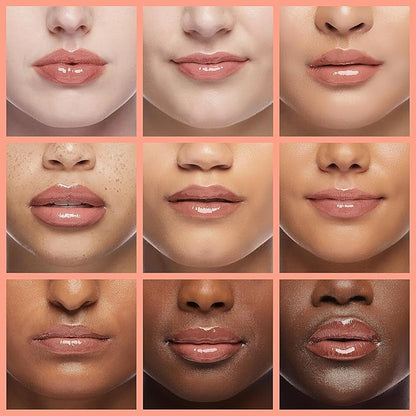 2 Colors Hydrating Plumping Lip Glow Oil,Moisturizing Lip Oil Gloss Transparent Glossy Lip Gloss Primer Lip Tint for Lip Care and Dry Lip (001#+007#)