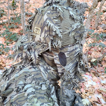 Mossy Oak Break-Up Camo Face Mask Rear Facing Hat for Hunting, Officially Licensed Camouflage